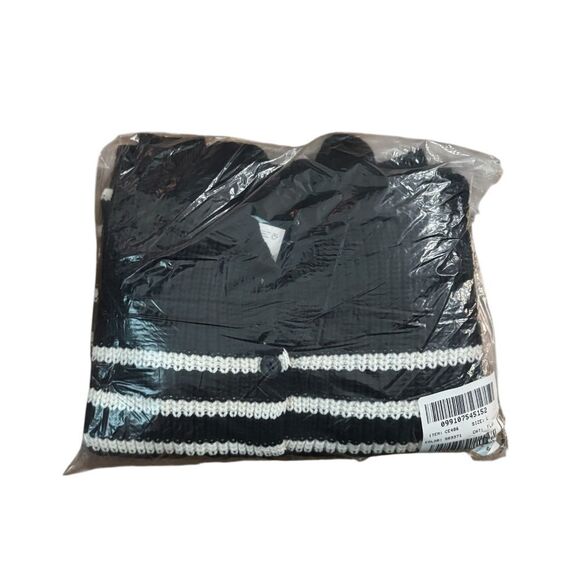 NEW MADEWELL Ribbed Polo Cardigan Sweater in “True Black” stripe - Picture 9 of 9